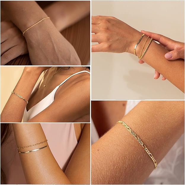 Vernetta™ | Ensemble de bracelets dorés