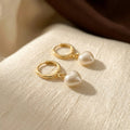 Boucles d'Oreilles Pendantes Cœur Perle en Or