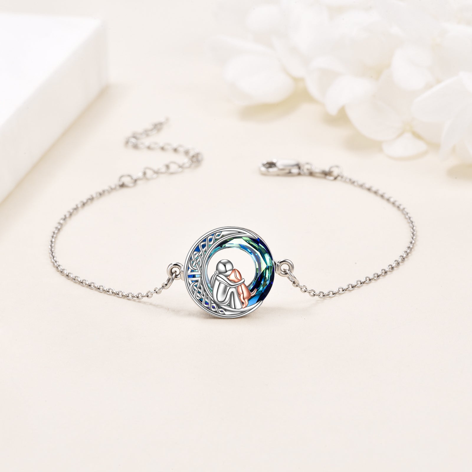Bracelet ajustable en argent sterling pour chien