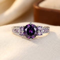 Bague Améthyste Pierre Latérale en Argent