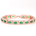 Bracelet en or éblouissant vert émeraude