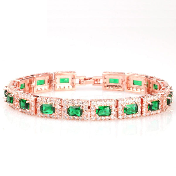 Bracelet en or éblouissant vert émeraude