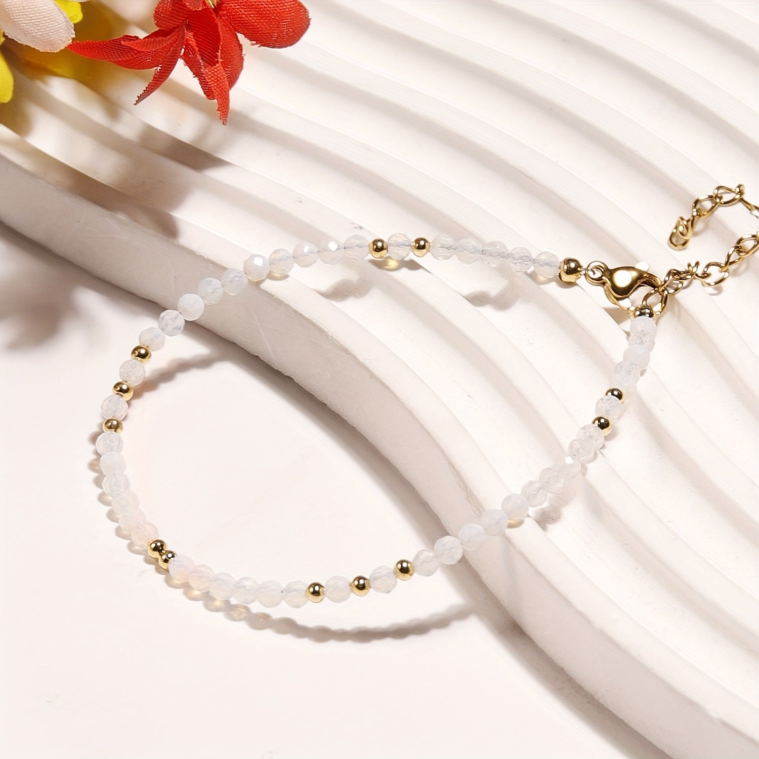 Bracelet en Pierre de Lune Naturelle Sunstone