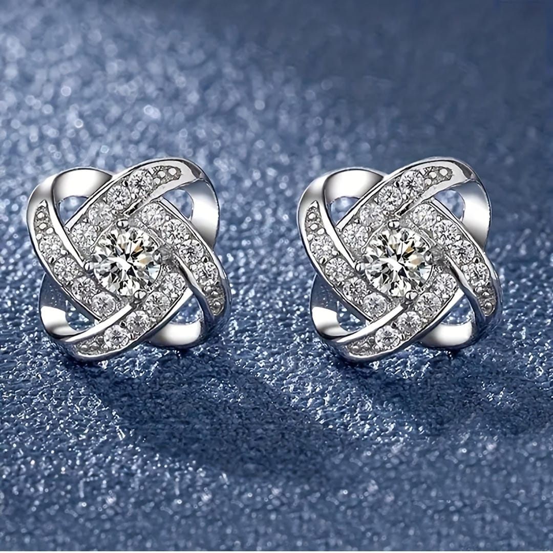 Boucles d'oreilles en cristal clover à spirale
