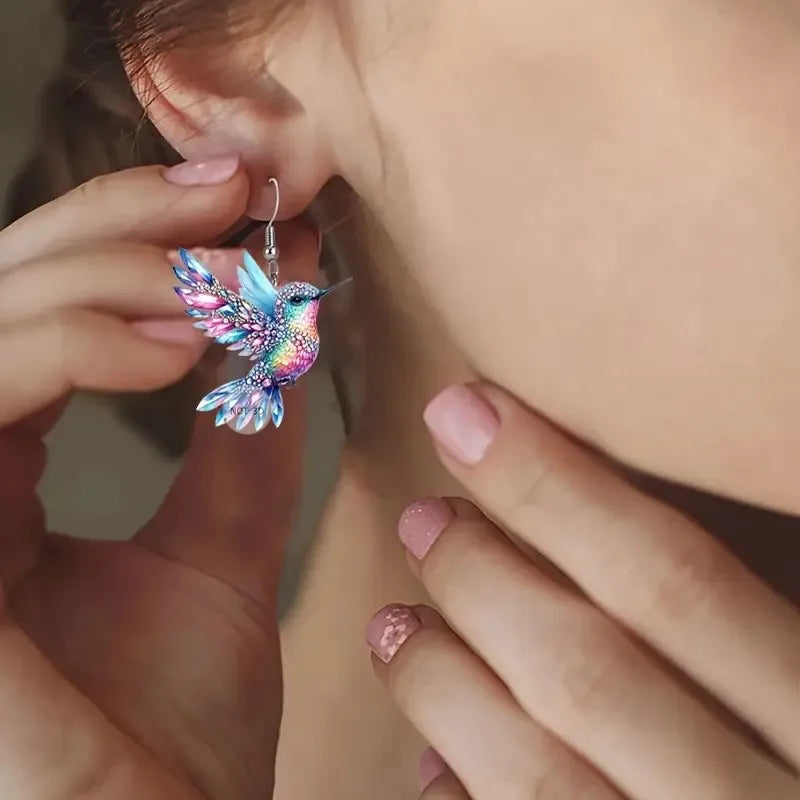 Boucles d'oreilles en forme de colibri