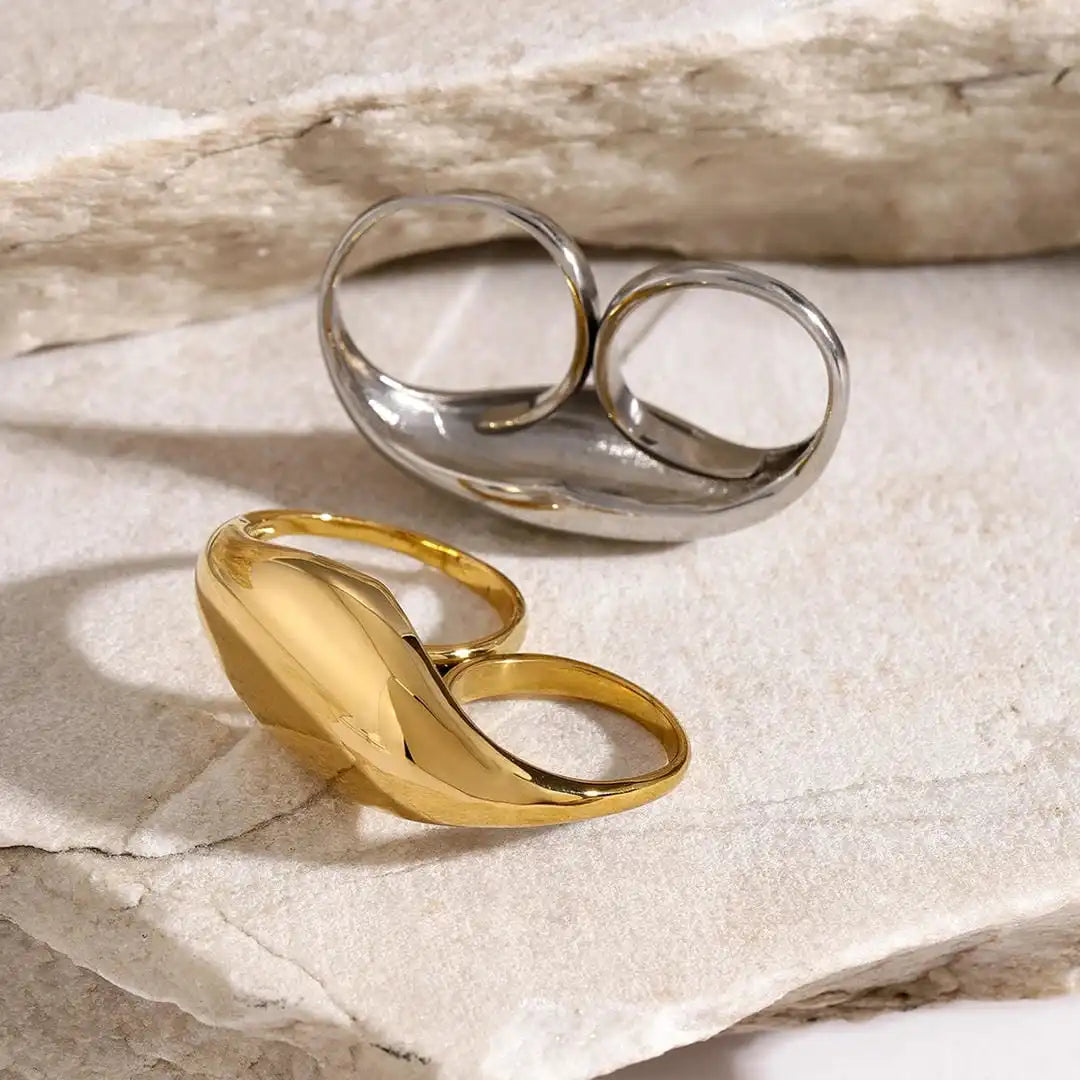 Bague double en or intemporelle