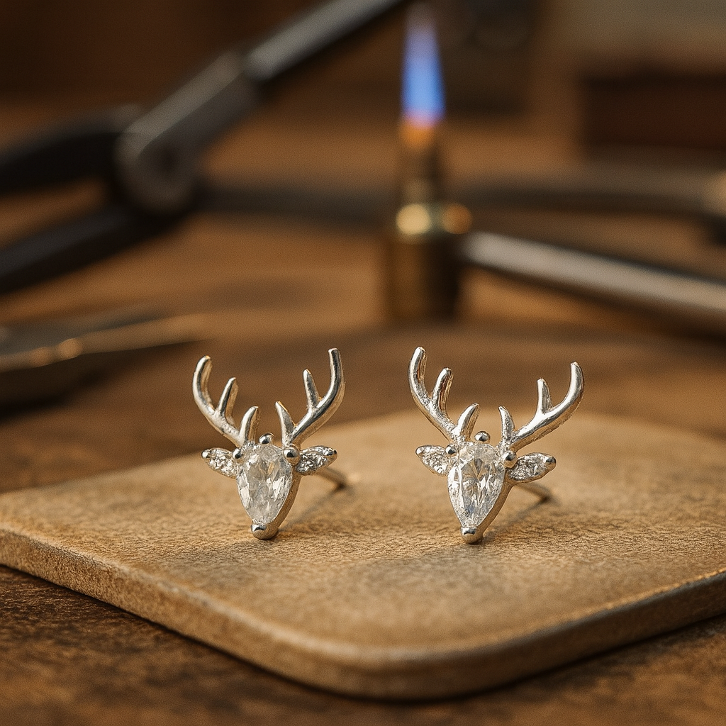 Boucles d'oreilles Sarvi avec zircon clair