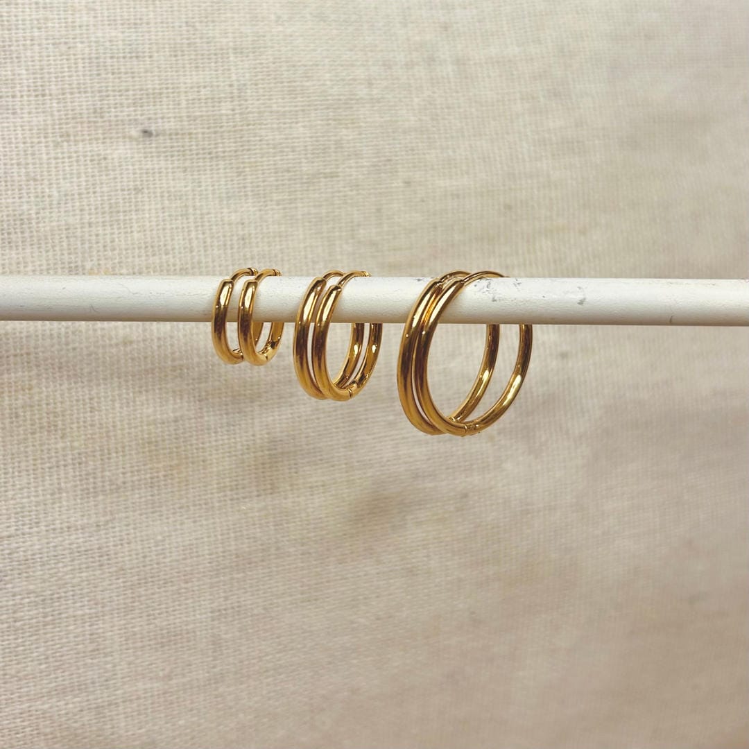 Ensemble de 3 Paires de Boucles d'Oreilles Quotidiennes Or Argent