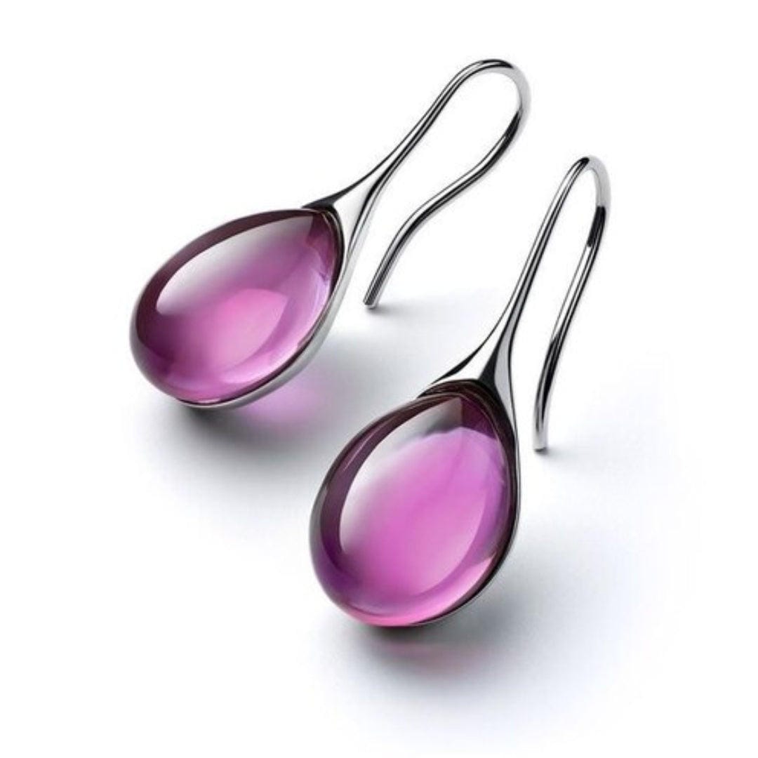 Boucles d'oreilles goutte en cristal minimalistes