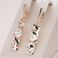 Boucles d'oreilles rectangulaires en or et argent élégantes