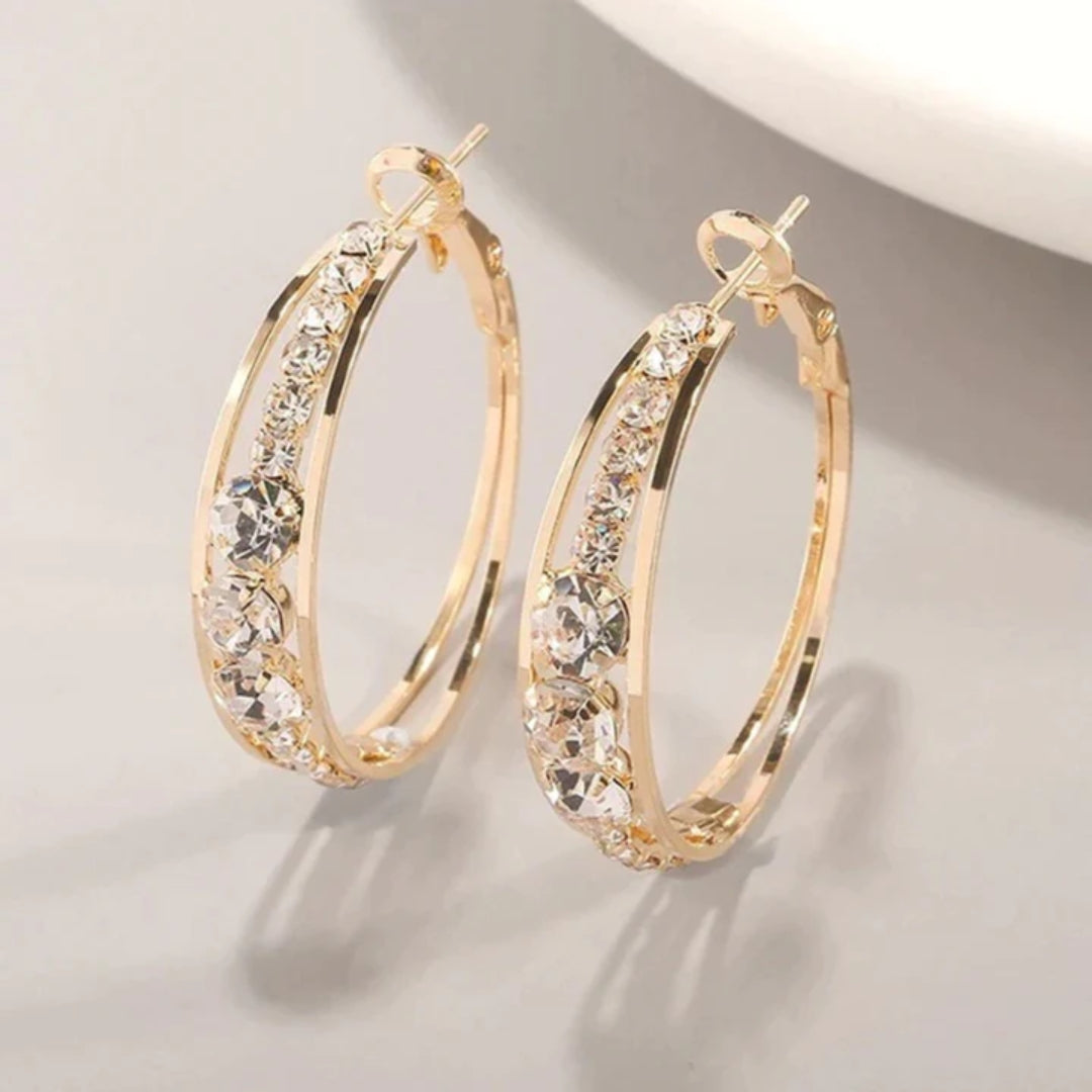 Boucles d'oreilles en anneau scintillantes élégantes
