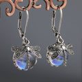 Boucles d'oreilles libellule en argent antique