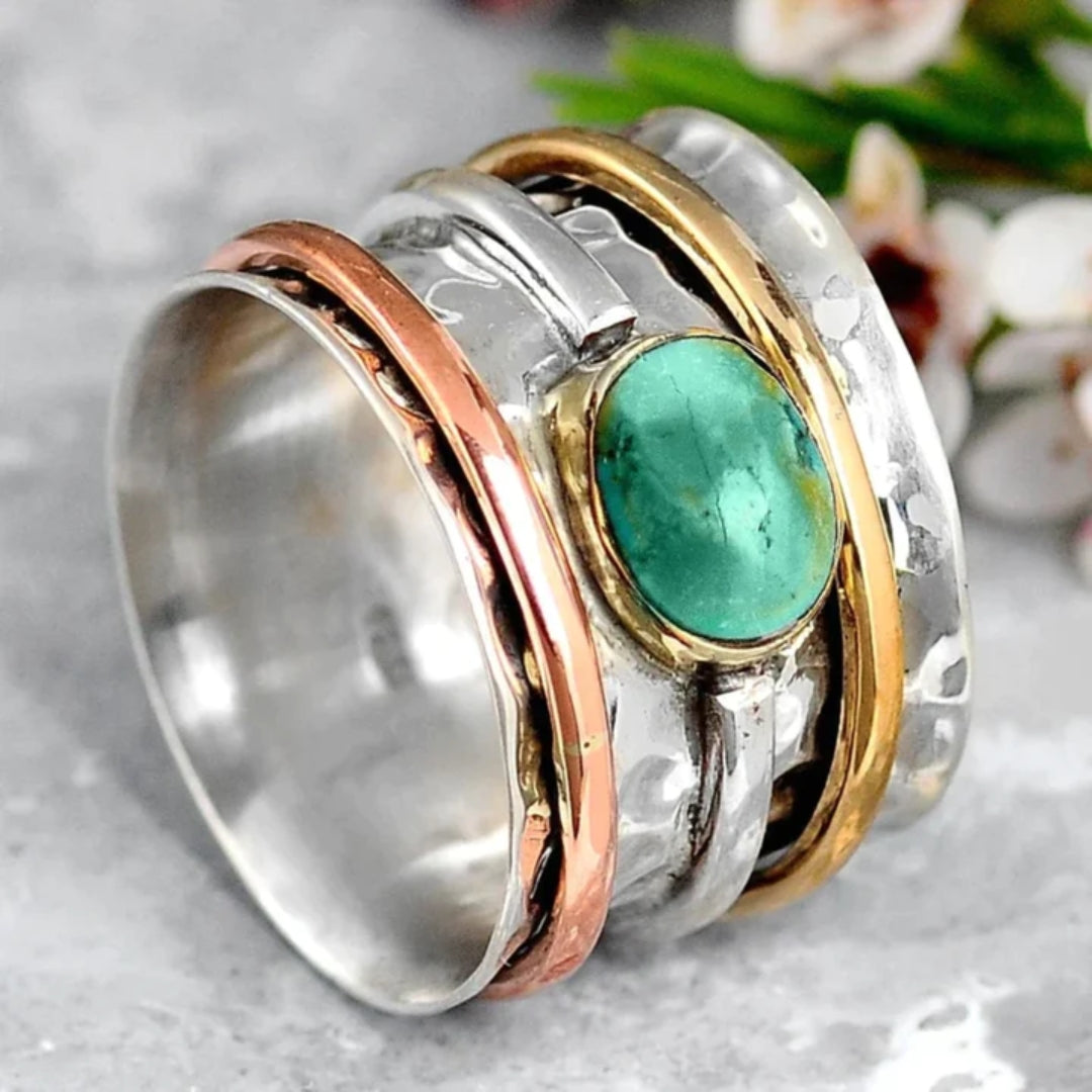 Bague Accent Serti Clos en Argent, Or et Or Rose