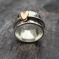 Mely | Bague argentée cœur doré
