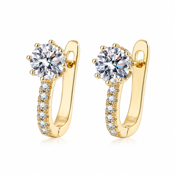 Boucles d'oreilles mini-créoles serties | Or