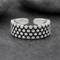 Bague Vintage à Pois en Argent Sterling