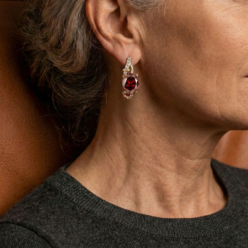 Boucles d'oreilles pendantes crépuscule pourpre