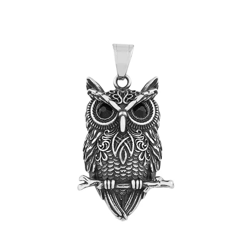 Collier pendentif hibou vintage sagesse