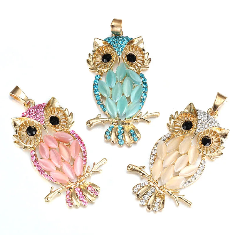 Collier hibou doré