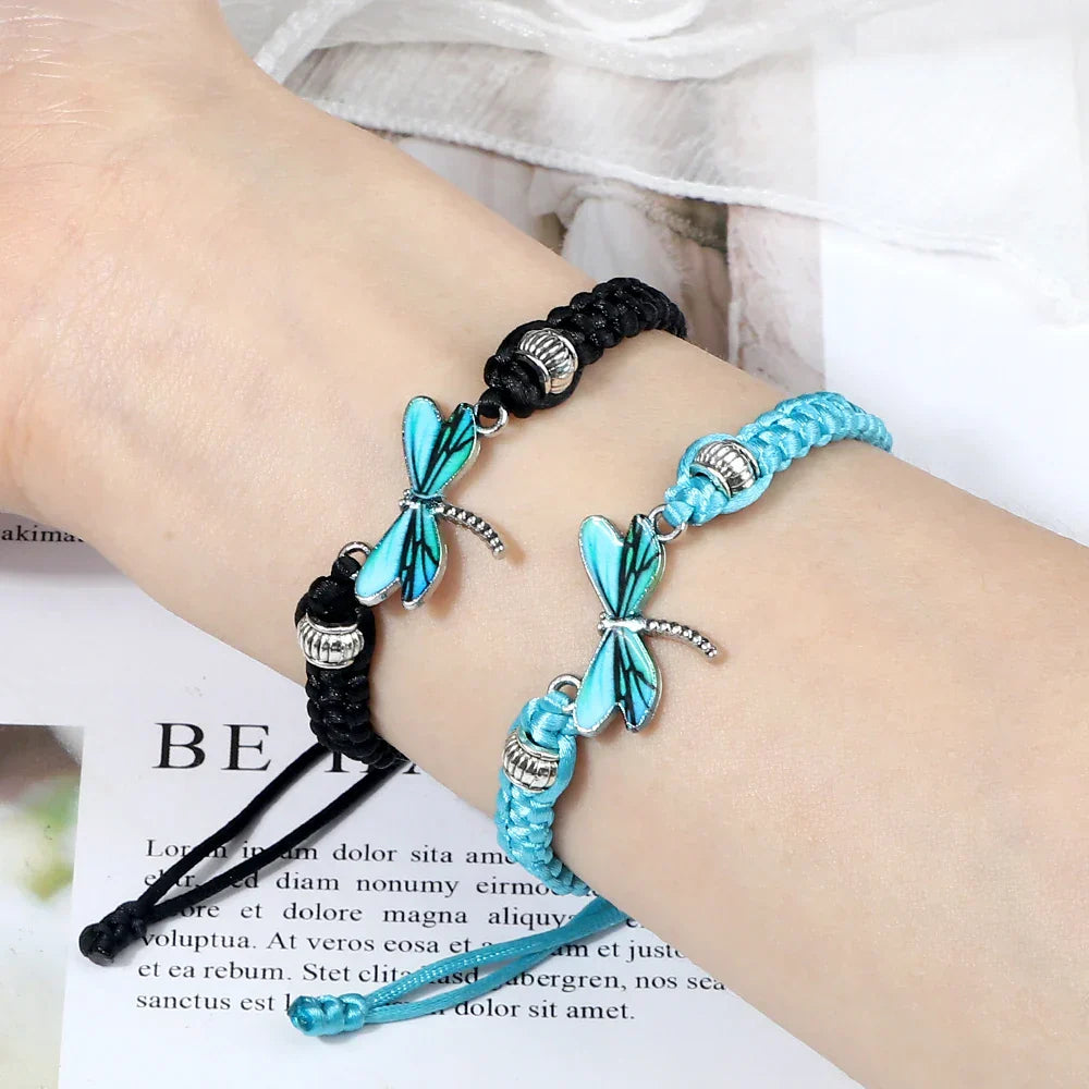 Bracelet tressé à la main de rêve de libellule