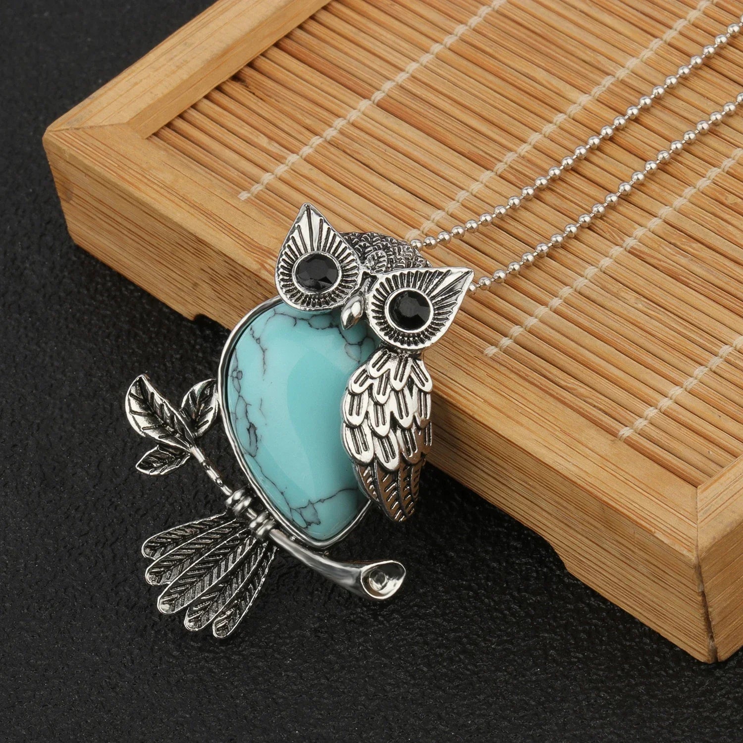 Collier pendentif hibou en cristal de sagesse