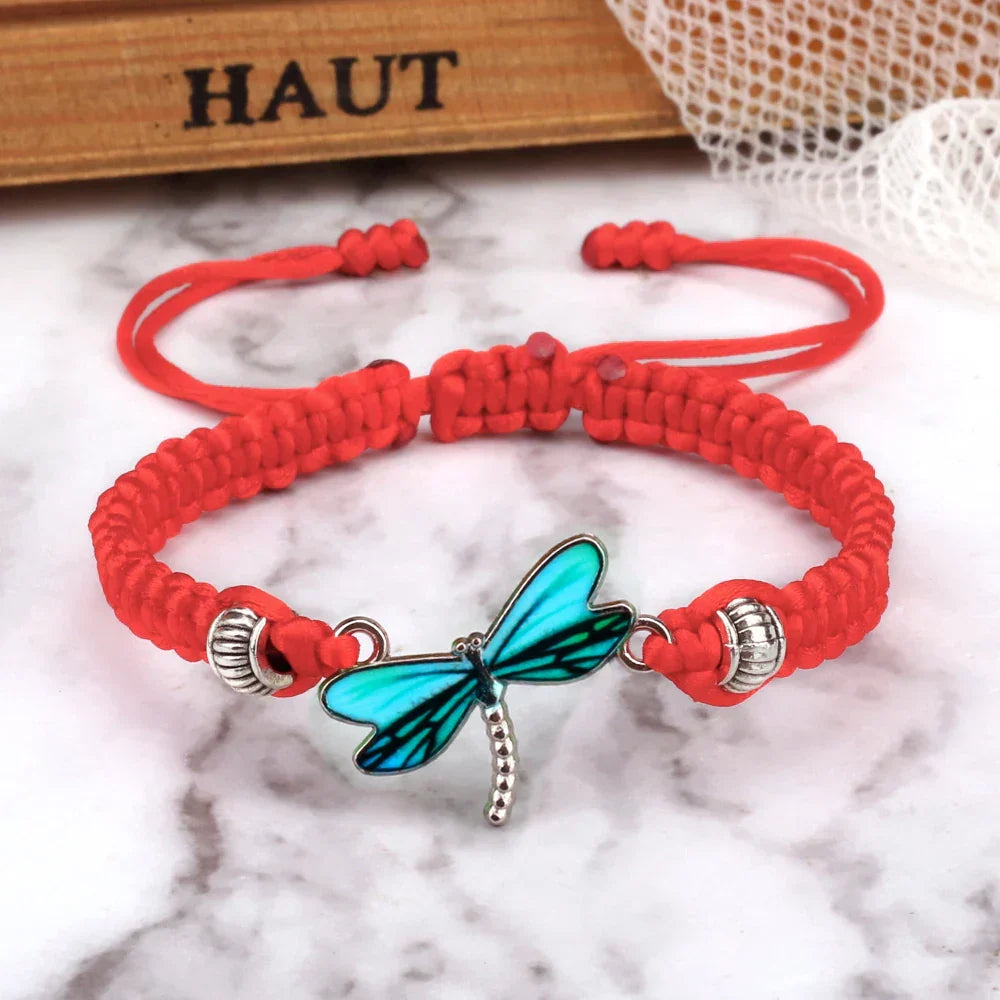 Bracelet tressé à la main de rêve de libellule