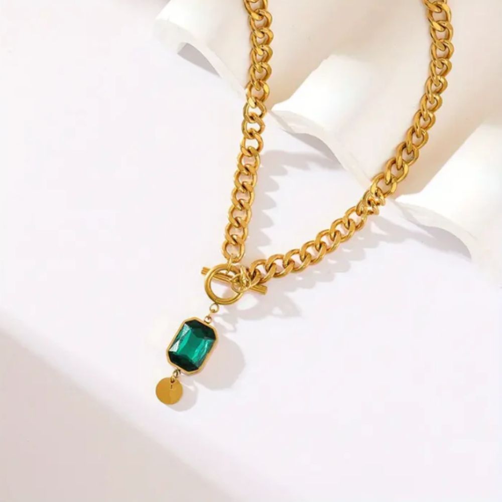 Collier pendentif émeraude