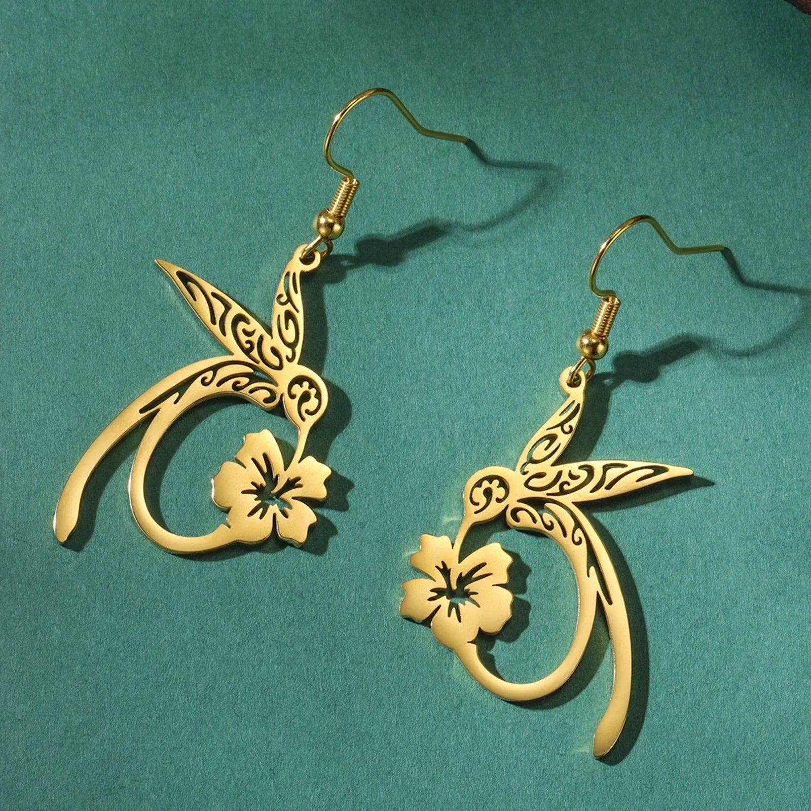 Boucles d'oreilles en acier inoxydable Kolibri