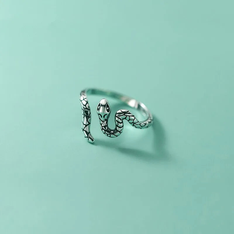 Bague serpent en argent sterling
