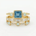 Ensemble de Bagues en Cristal Vintage Bleu