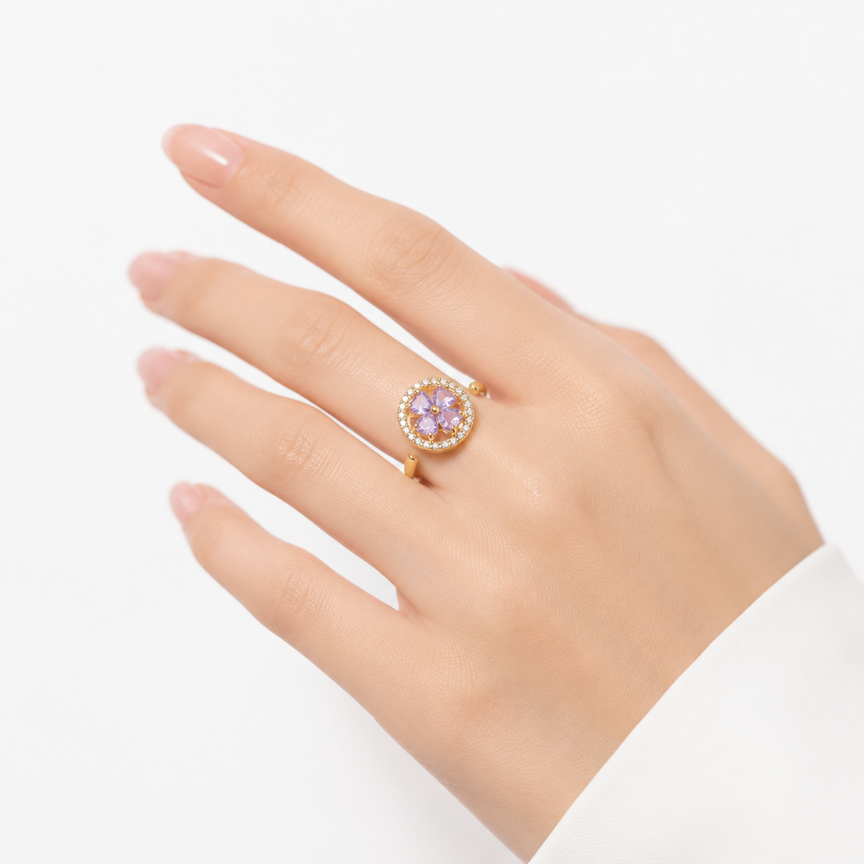 Bague Saphir Florale en Or