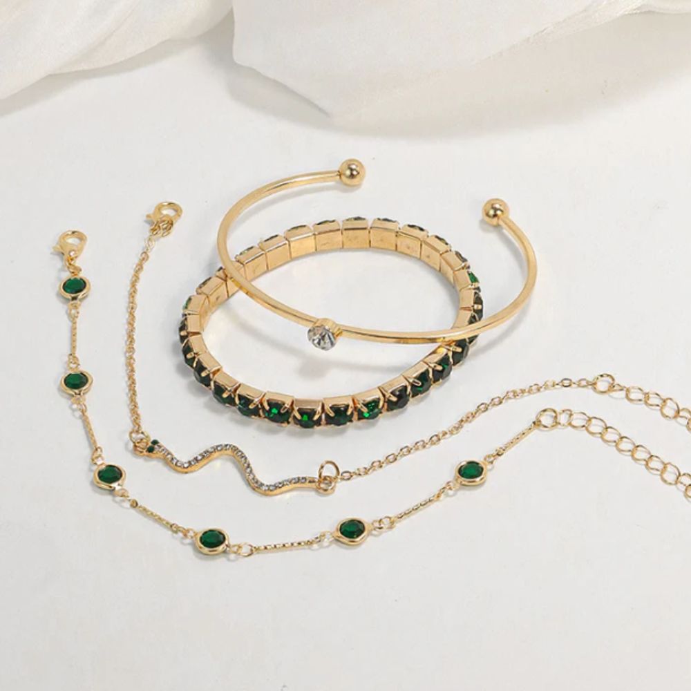 Ensemble de bracelets en jade vert