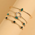 Bracelet en cristal émeraude doré
