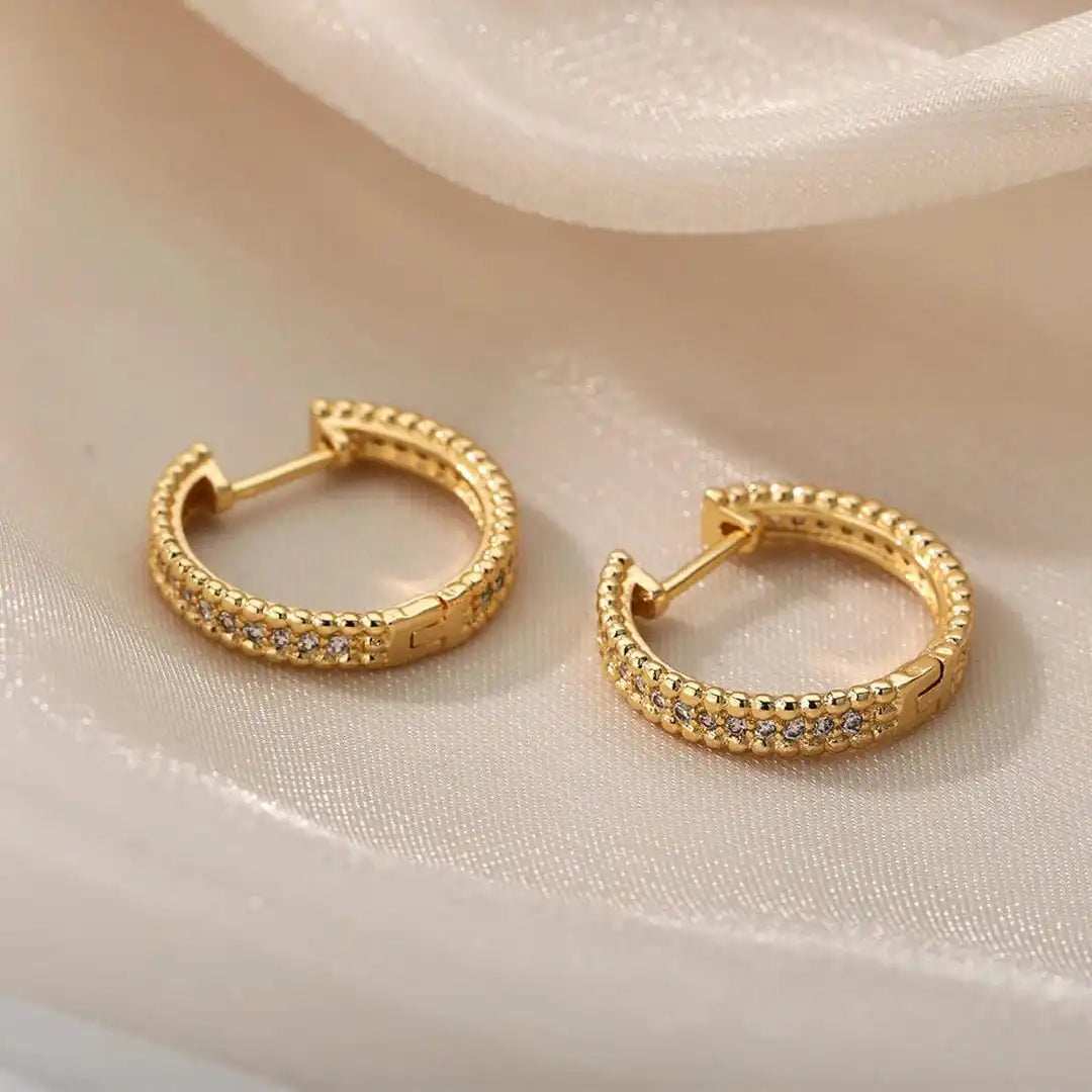 Boucles d'oreilles en cristal décorées