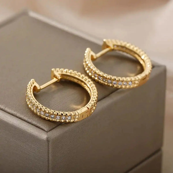 Boucles d'oreilles en cristal décorées