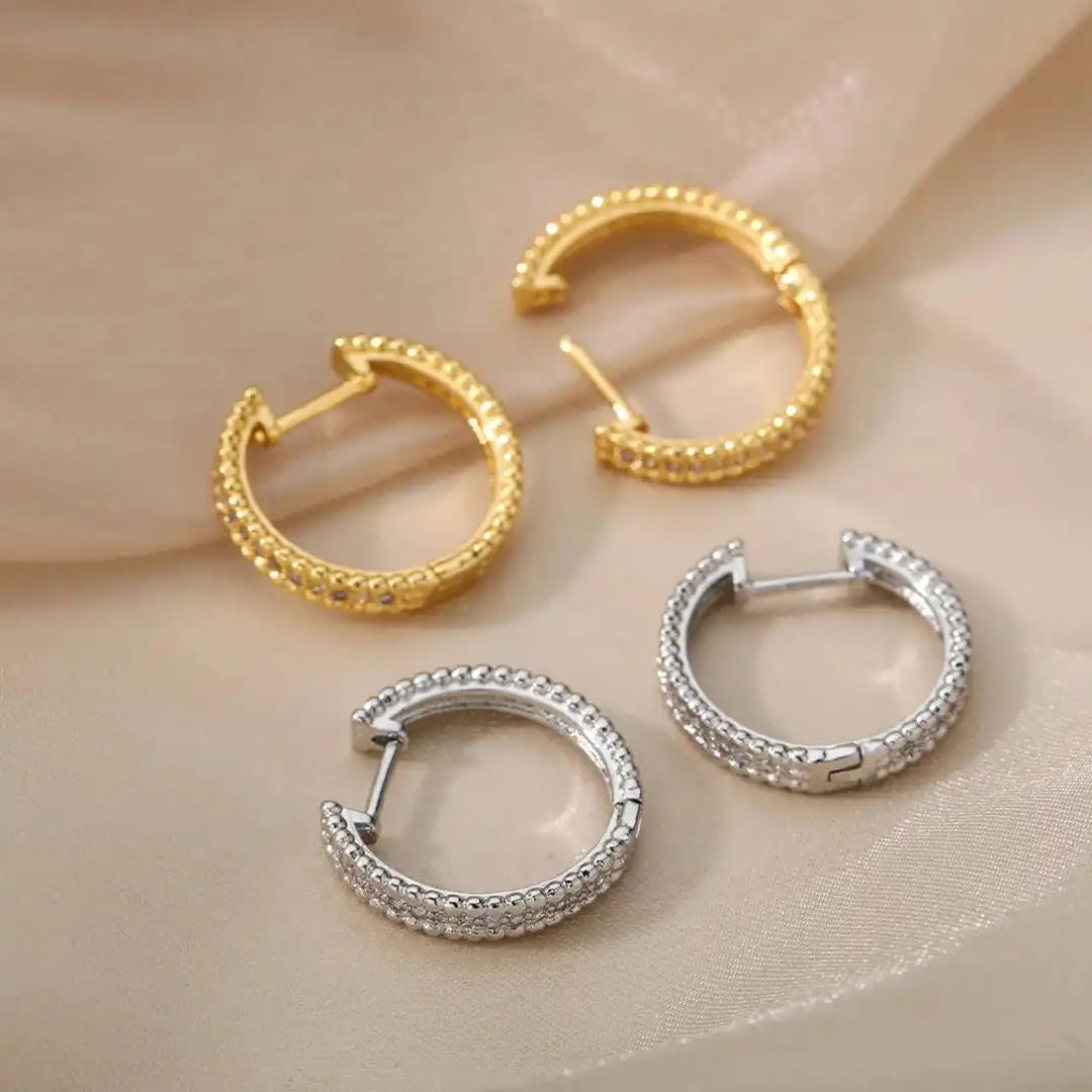 Boucles d'oreilles en cristal décorées