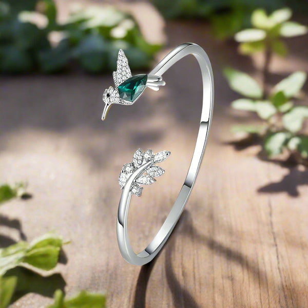Bague colibri ajustable avec strass