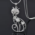 Collier Chats en Amour en argent sterling et zirconium
