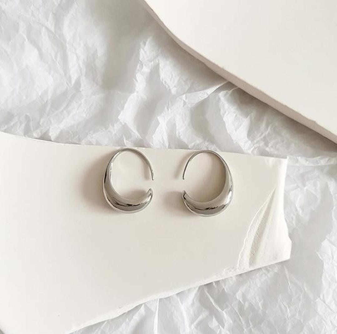Boucles d'oreilles rondes en or et argent