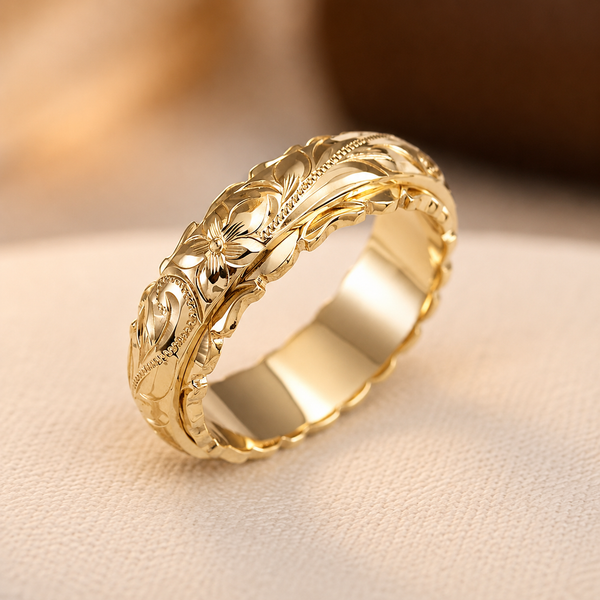 Bague fleur antique dorée | Or