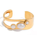 Bracelet en œil de tigre vintage doré