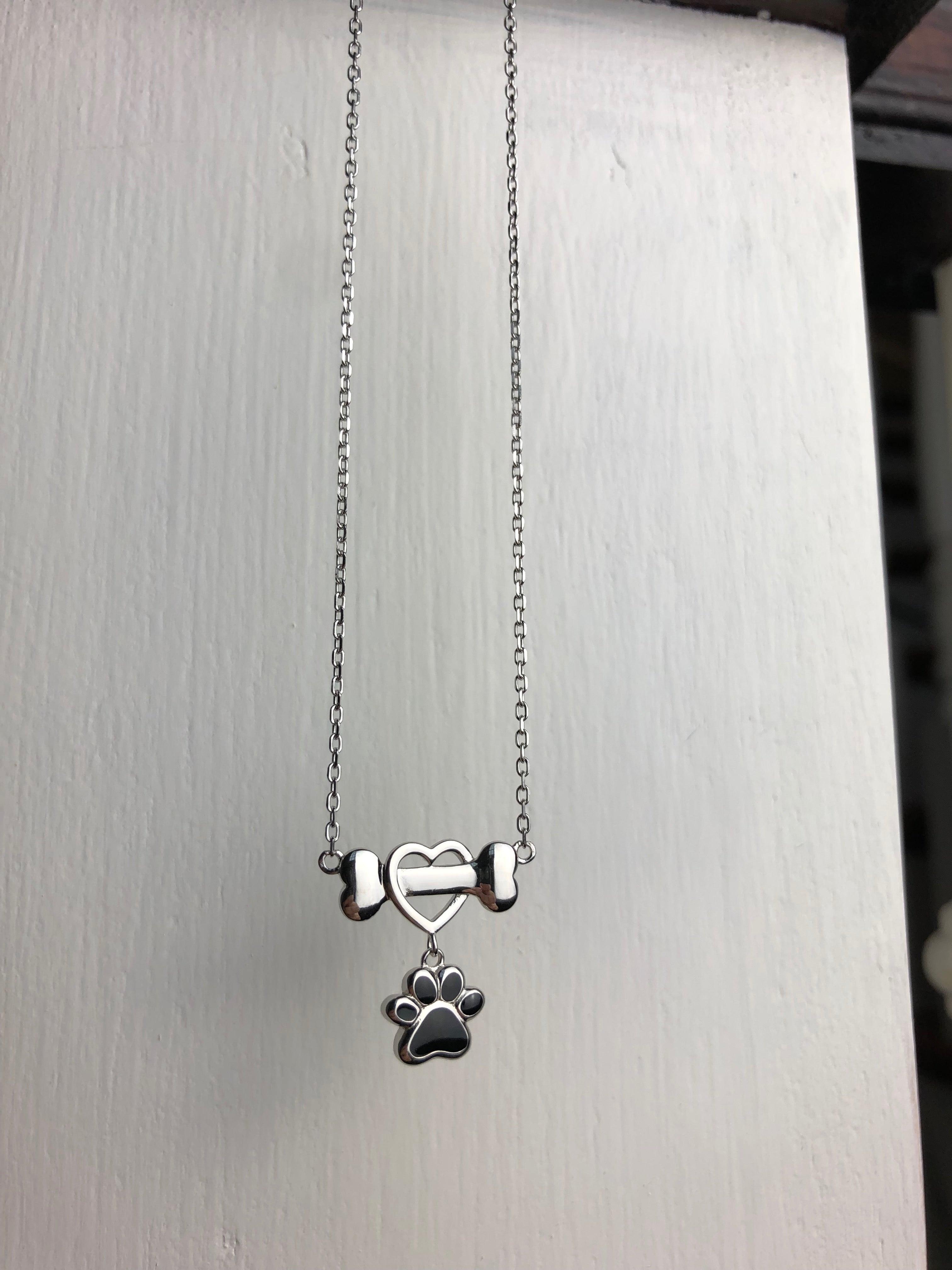 Collier en acier inoxydable en forme de patte de chien Siro