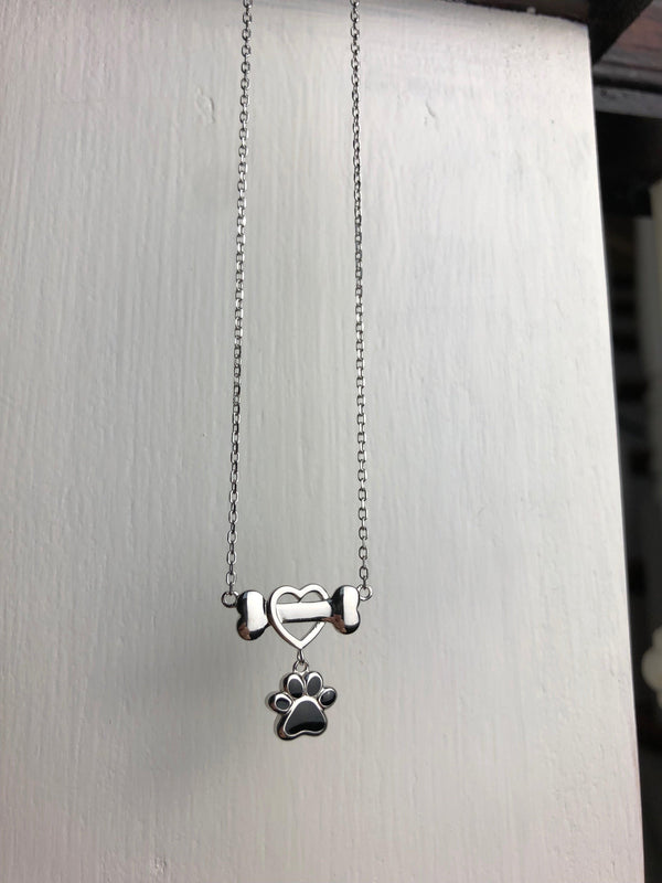 Collier en acier inoxydable en forme de patte de chien Siro
