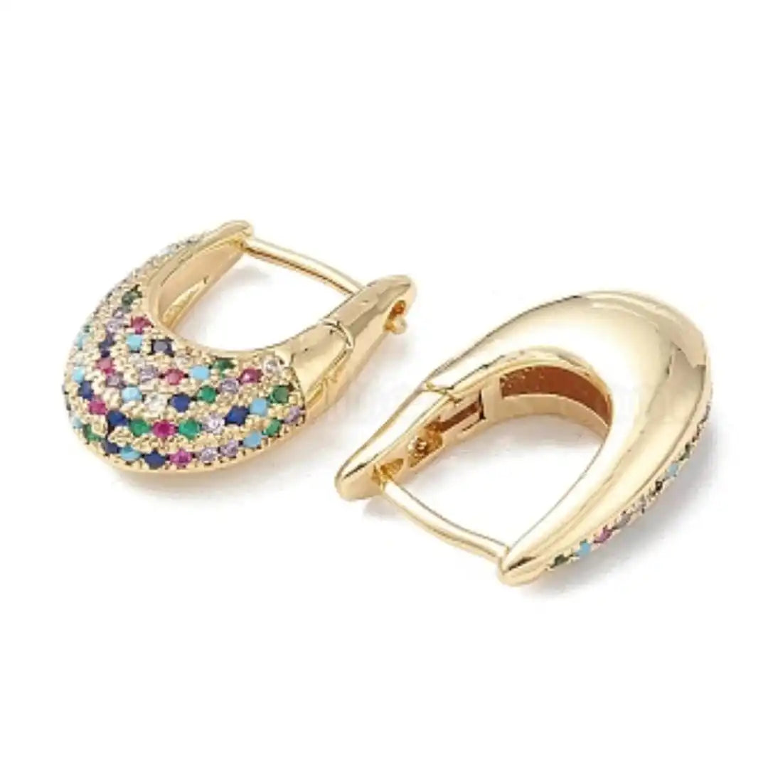 Boucles d'oreilles suspendues en cristal coloré chic