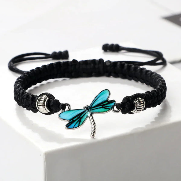 Bracelet tressé à la main de rêve de libellule