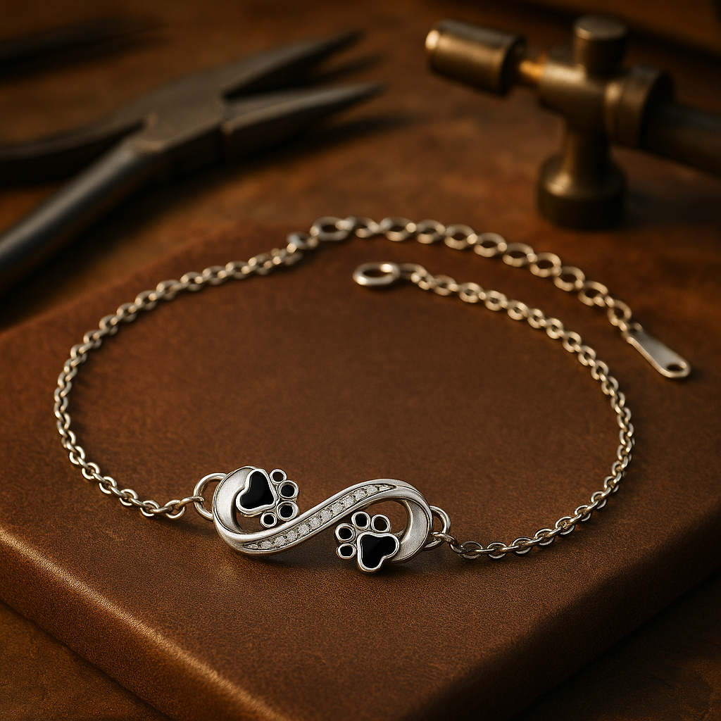 Pendentif symbole d'infini bracelet pour animaux de compagnie avec zircon