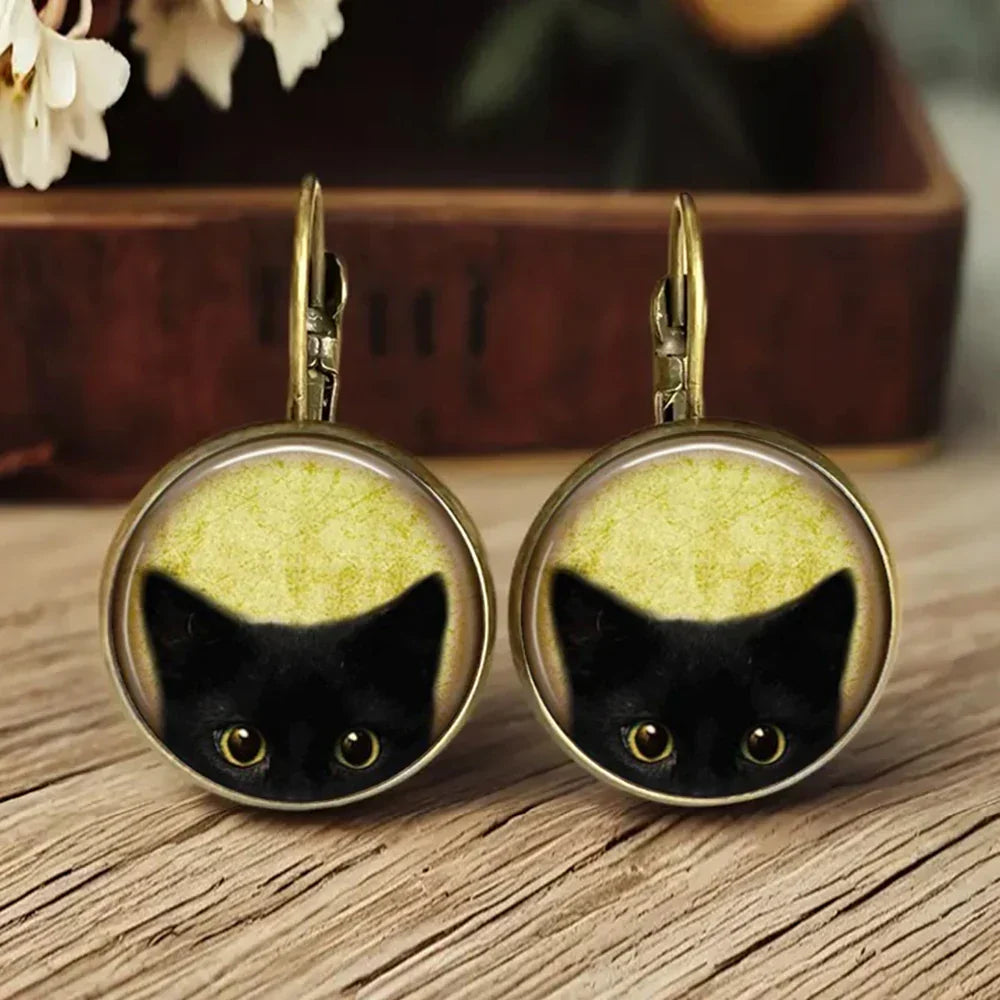 Boucles d'oreilles en verre en forme d'animaux ludiques
