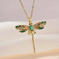 Collier rêve d'or libellule dansante