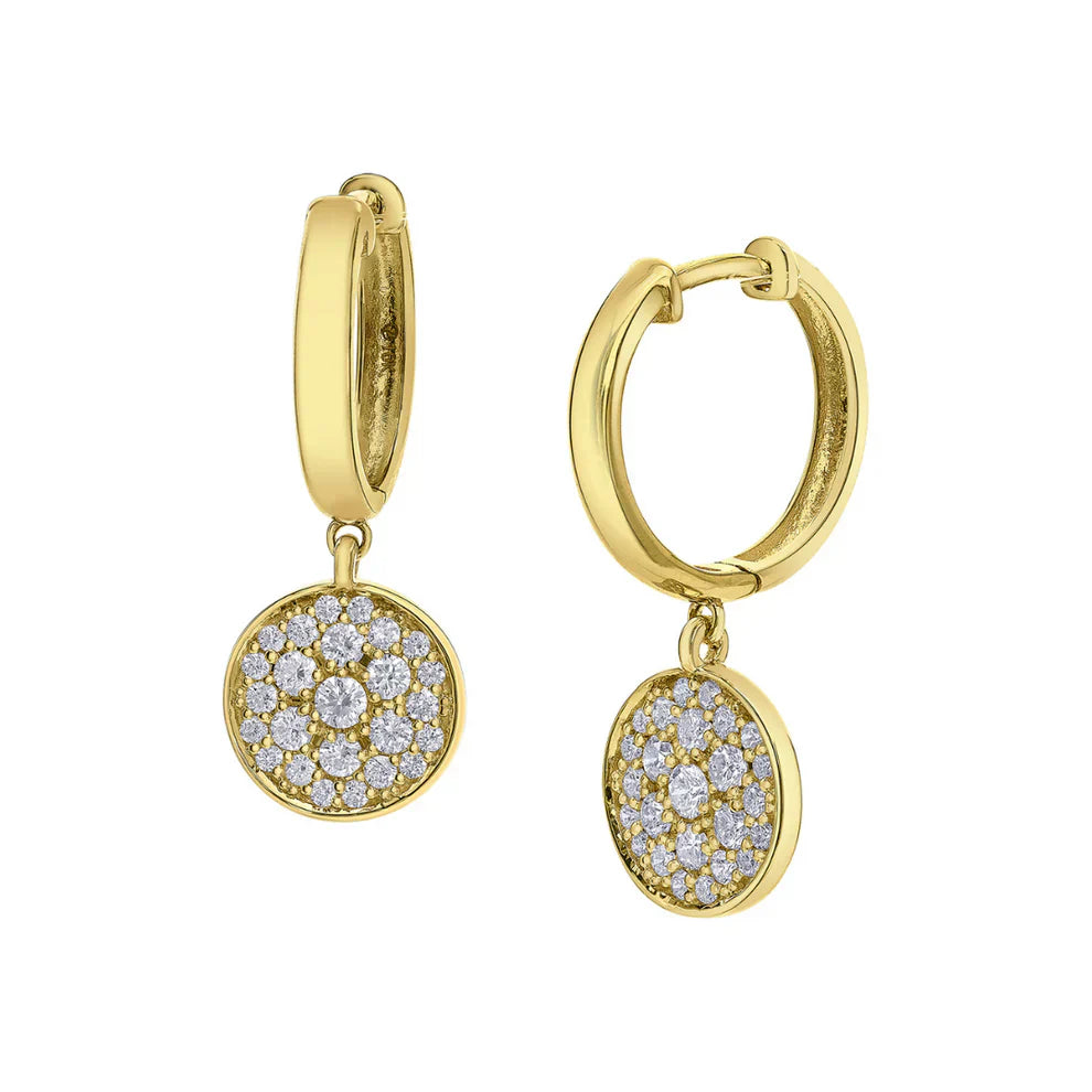 Boucles d'oreilles en forme de dôme pavé tonique
