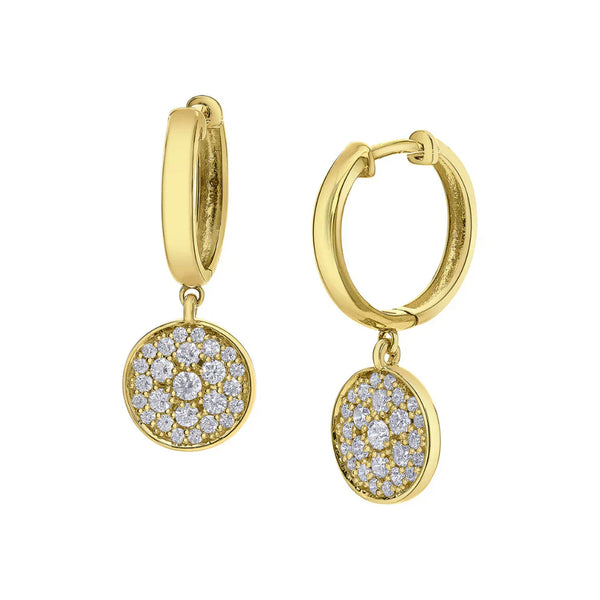 Boucles d'oreilles en forme de dôme pavé tonique